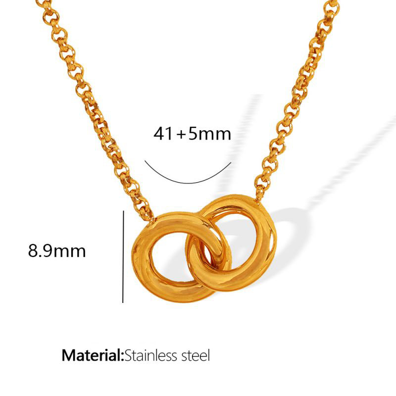Fashion Gold Titanium Steel Hoop Necklace