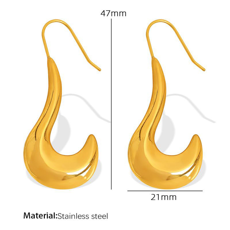 Fashion Golden 6 Titanium Steel Geometric Irregular Earrings
