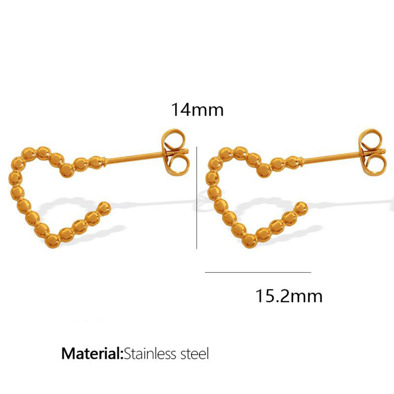 Fashion Love Titanium Steel Geometric Love Earrings