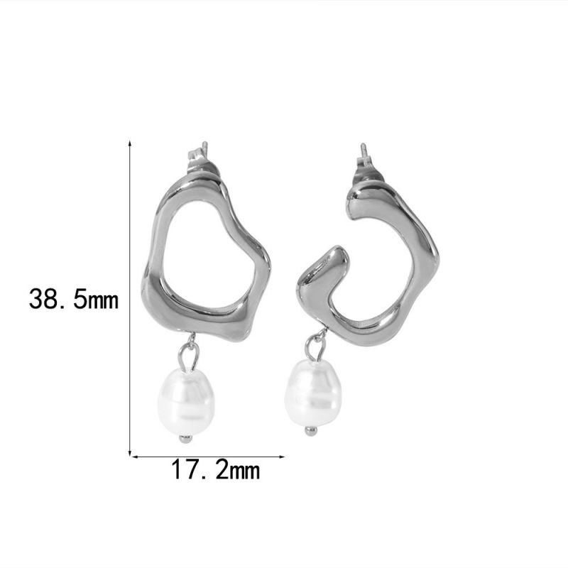 Fashion 6# Titanium Steel Geometric Earrings