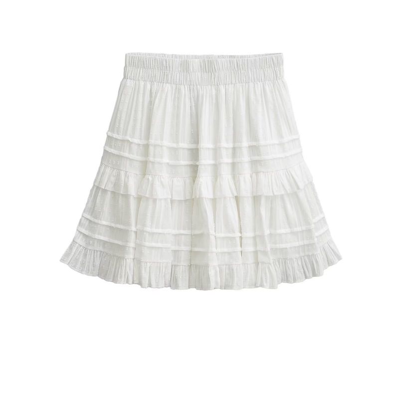 Fashion White Ruffled Skirt