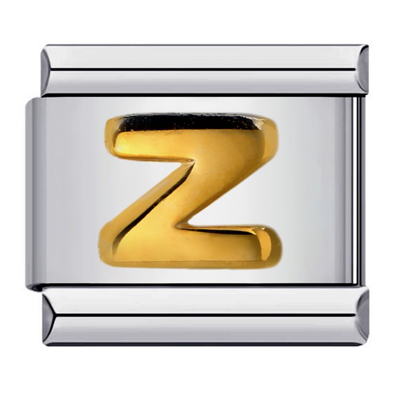 Fashion Z Titanium Steel Gold Plated 26 Letter Module Accessories
