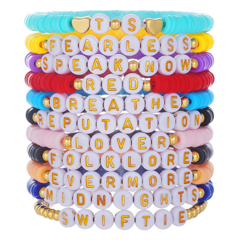 Fashion (11 Pack) Colorful Polymer Clay Beaded Bracelet Set
