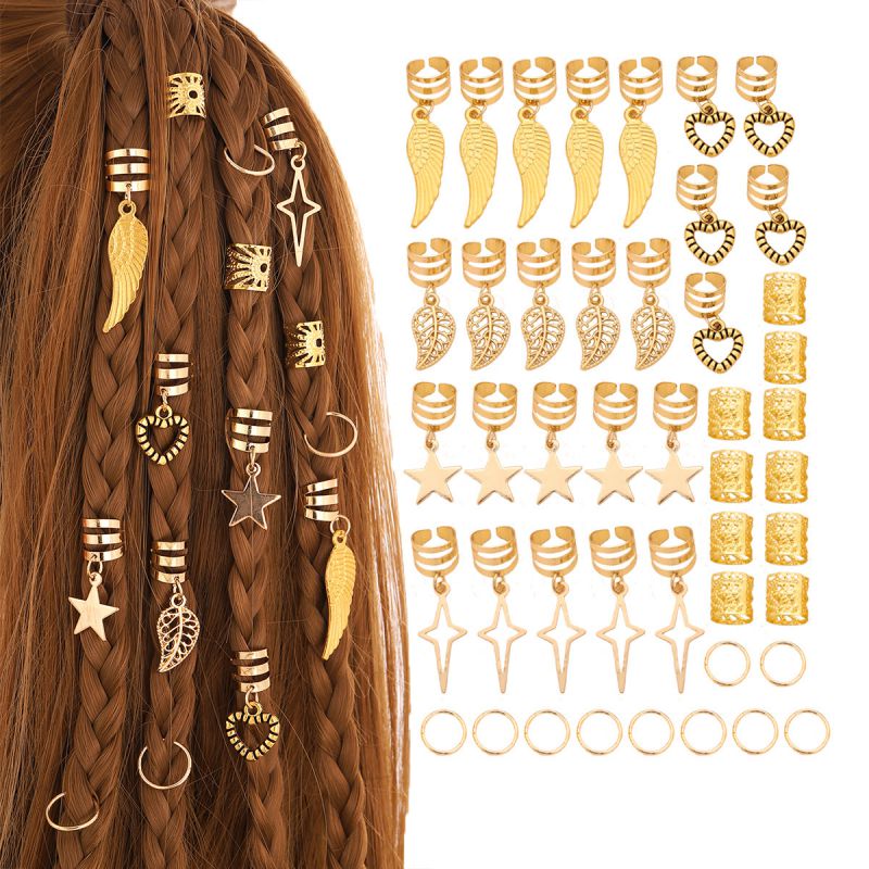 Fashion As Shown In The Picture A Set Of 45 Alloy Geometric Braided Hair Button Set