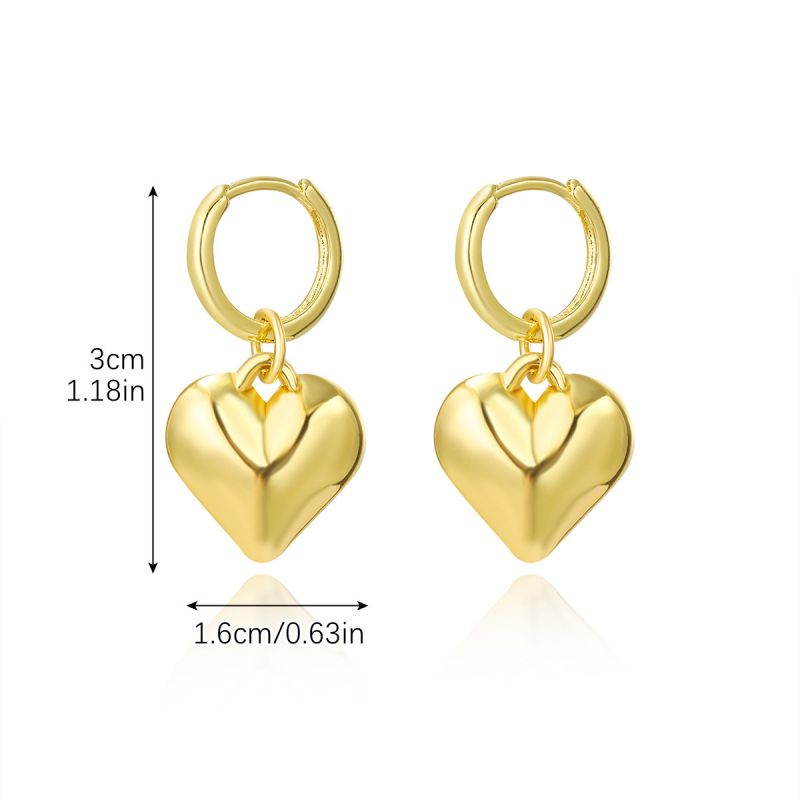 Fashion Three-dimensional Love Ccb Earrings Metal Love Earrings