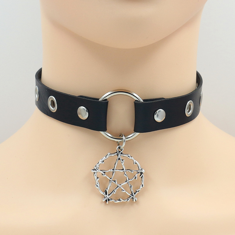 Fashion Maimang Five-pointed Star Pu Leather Five-pointed Star Collar