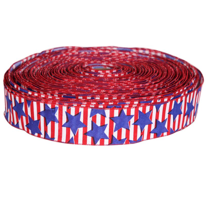 Fashion 4200 Yards/182 Meters Blue Five-pointed Star Polyester Printed Ribbon