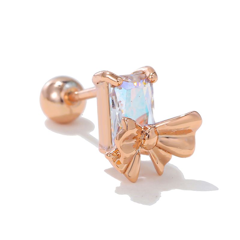 Fashion 15# Copper Diamond-encrusted Geometric Piercing Nails (single)