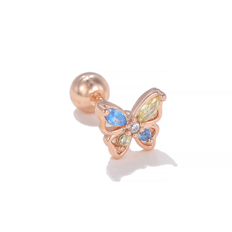 Fashion 6# Copper Diamond-encrusted Geometric Piercing Nails (single)