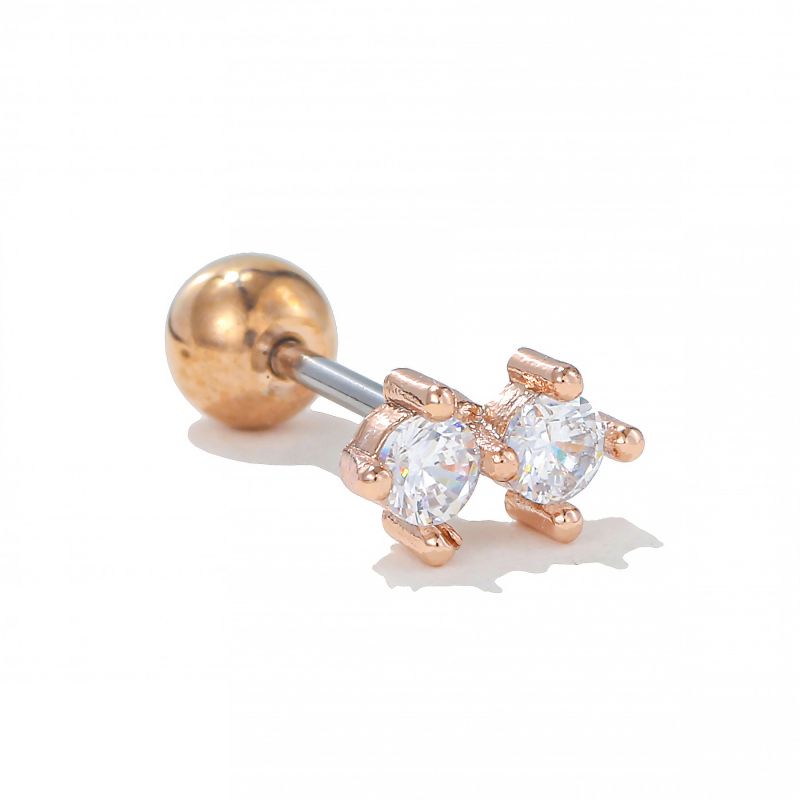 Fashion 15# Copper Diamond-encrusted Geometric Piercing Nails (single)