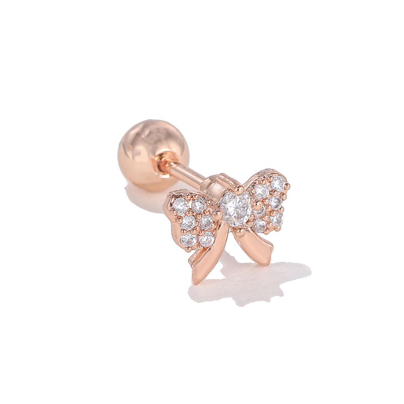 Fashion 12# Copper Diamond-encrusted Geometric Piercing Nails (single)