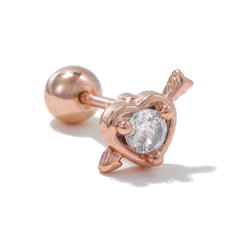 Fashion 18# Copper Diamond-encrusted Geometric Piercing Nails (single)