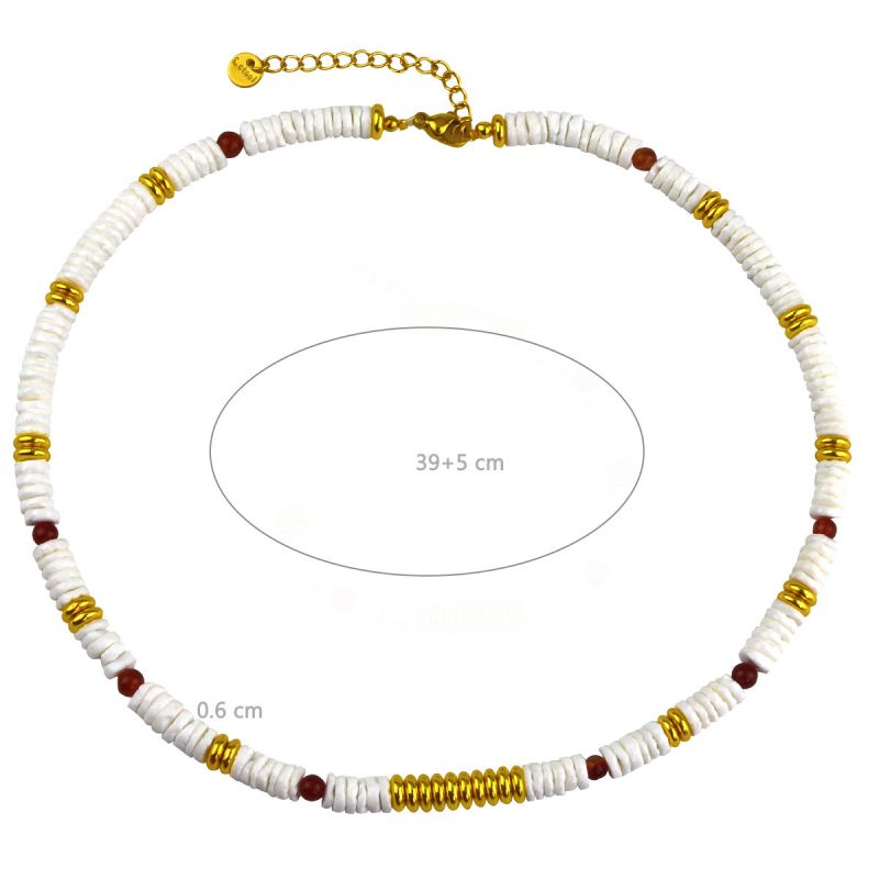 Fashion Gold White Mother-of-pearl Beaded Necklace