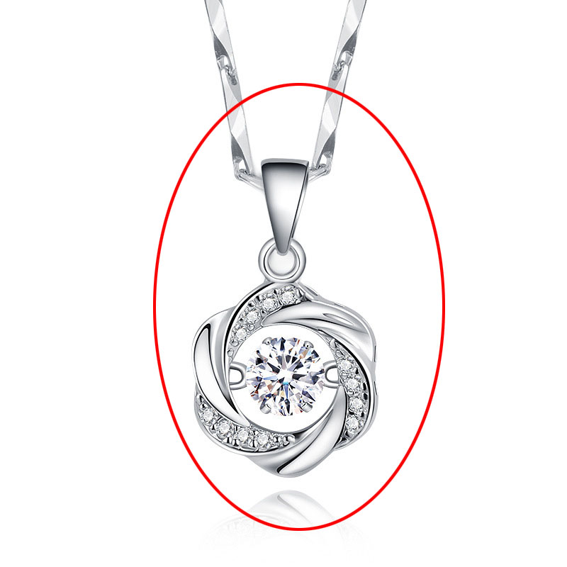 Fashion (single Pendant Does Not Include Chain) Silver And Diamond Geometric Pendant