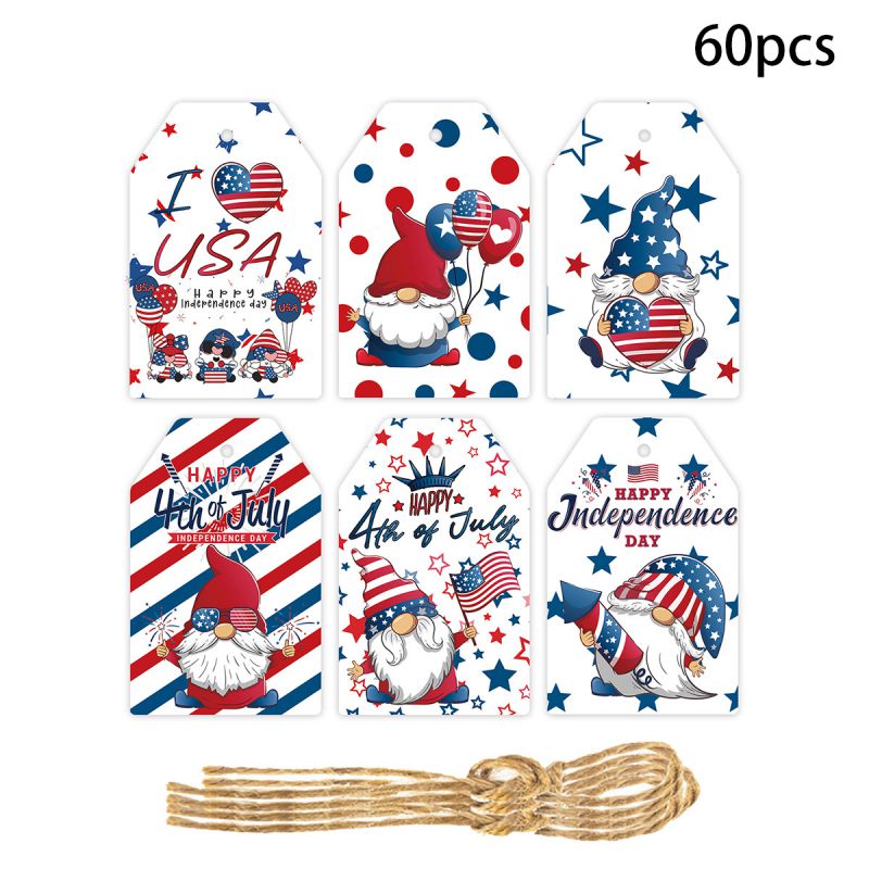 Fashion Four Models Independence Day Paper Hang Tag