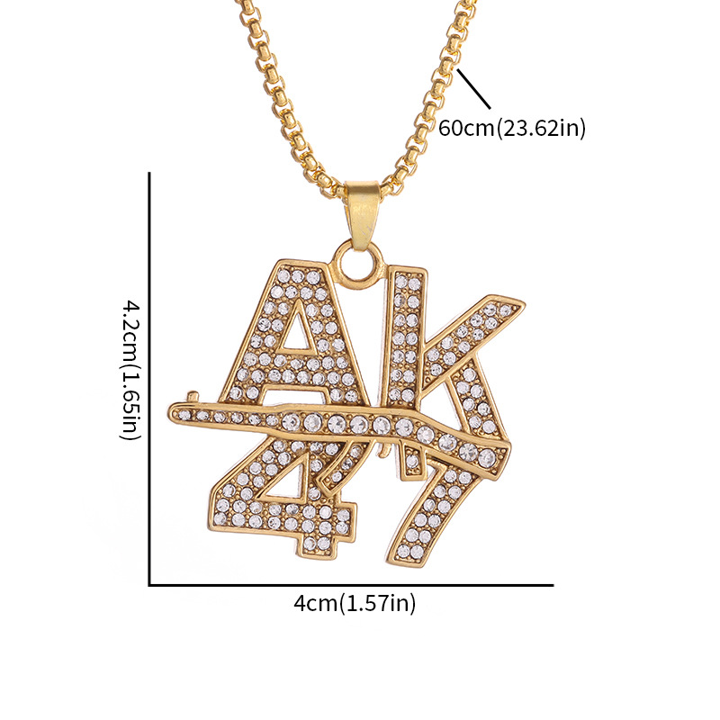 Fashion Gold Alloy Diamond Letter Necklace