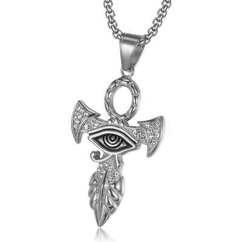 Fashion Silver Alloy Diamond Eye Geometric Necklace