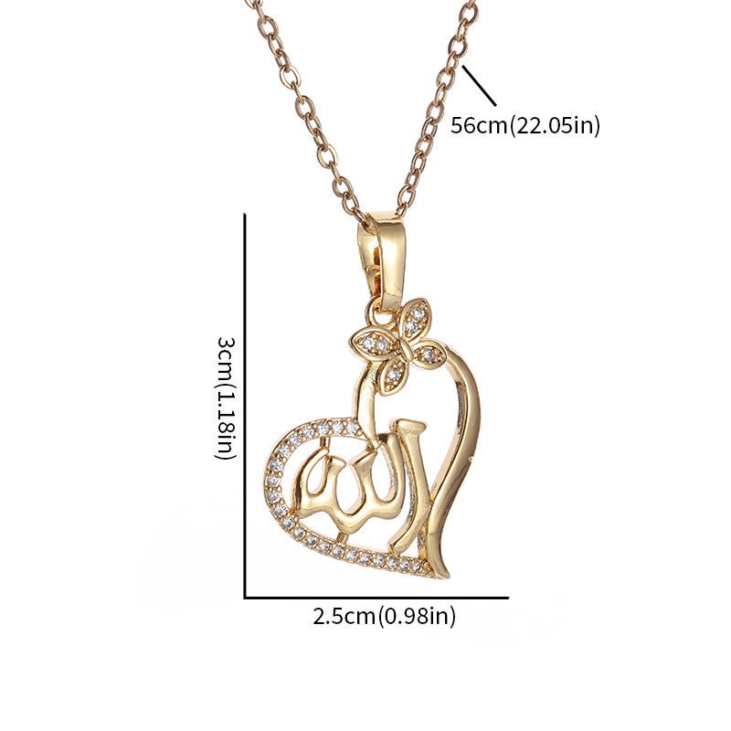 Fashion Butterfly Heart Necklace Alloy Diamond Love Necklace