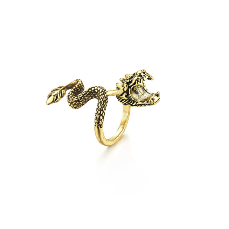Fashion Gold Alloy Geometric Dragon Ring