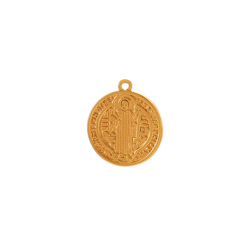 Fashion Gold Copper Round Double Sided Portrait Pendant Accessories