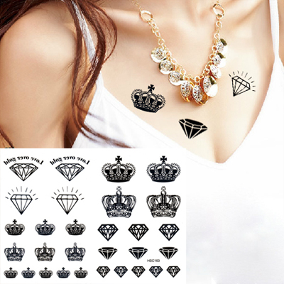 Pendant black crown diamond design