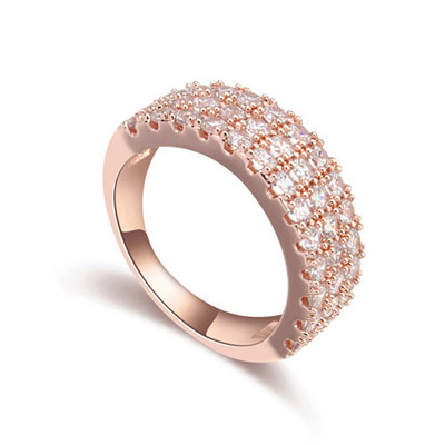 Order White & Rose Gold Diamond Decorated Simple Design