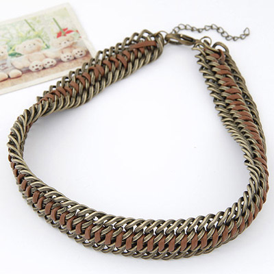 Headrest Brown Metal Weave Simple Design Alloy Chains
