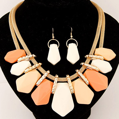 Trendy Beige Candy Color Geometrical Shape Decorated Design