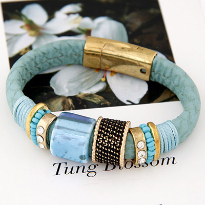 Fashionabl Blue Gemstone Decorated Simple Design