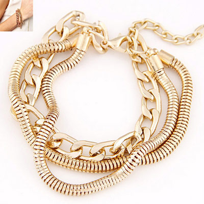 Arrowhead Gold Color Metal Chain Simple Design Alloy Korean Fashion Bracelet