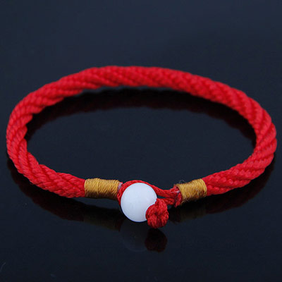 Contempora Red Pure Color Weave Design Rope Korean Fashion Bracelet
