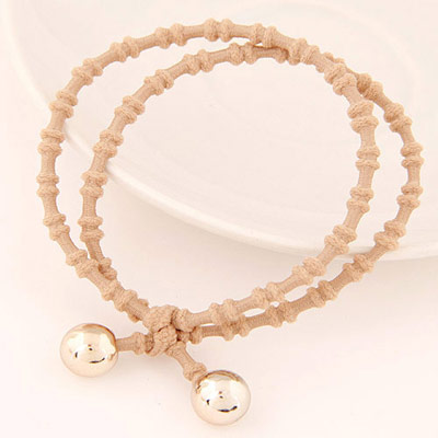 Liquid Coffee Beads Decorated Double Layer Design Alloy Hair Band Hair Hoop