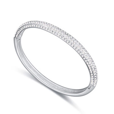 Digital White Diamond Decorated Simple Design Alloy Crystal Bracelets