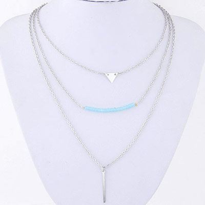 Religious Silver Color Triangle Shape Decorated Multilayer Design