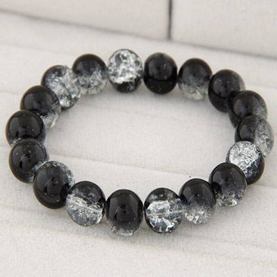 Crystal Black Beads Decorated Simple Design