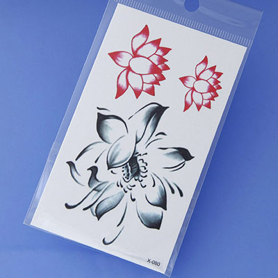 Best Red Flower Pattern Simple Design Tape Tattoos Body Art