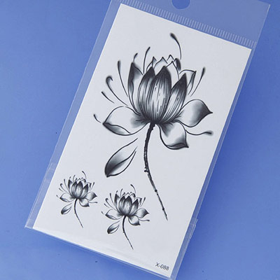 Best Gray Flower Pattern Simple Design Tape Tattoos Body Art