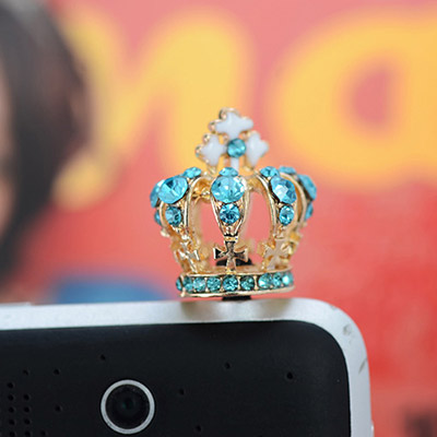 personalized Blue Diamond Decorated Crown Shape Design