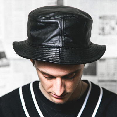 Collapsible Black Pure Color Simple Design Pu Sun Hats