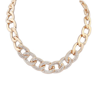 Pantsuit gold color diamond decorated chain design alloy Chains