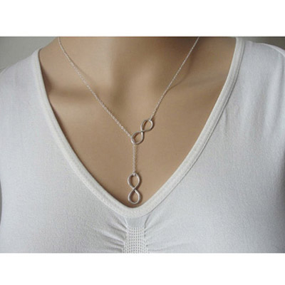 Ethnic Silver Color Eight Shape Decorated Simple Design