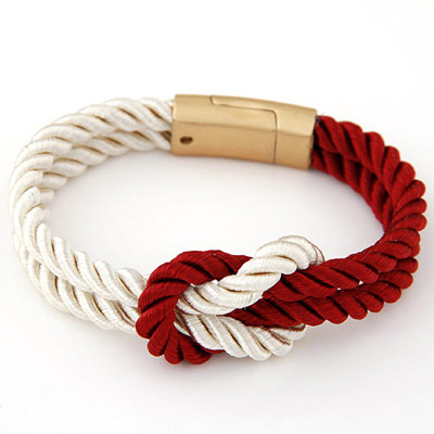 Personalized White & Red Weave Simple Design