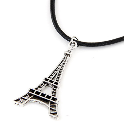 Personalized Silver Color Eiffel Tower Shape Pendant Decorated Simple Design
