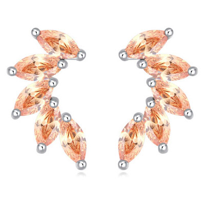Luxury Champagne Diamond Decorated Simple Design