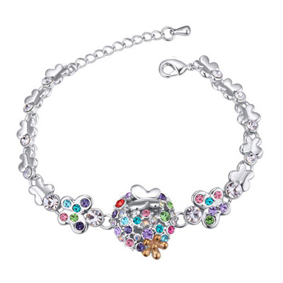 Elegant Multicolor Diamond&butterfly Decorated Simple Design  Alloy Crystal Bracelets