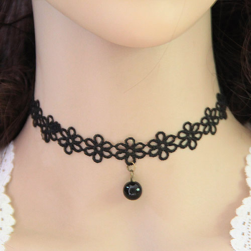 Trending Black Beads Pendant Decorated Flower Hollow Out Design