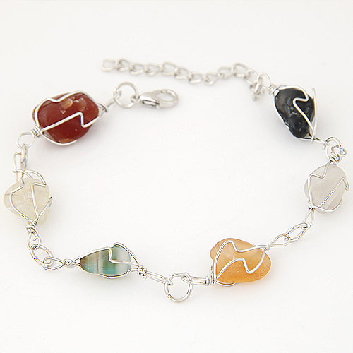 Personality Multicolor Irregular Stone Decorated Hollow Out Design