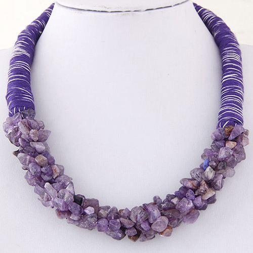 Bohemia Purple Irregular Shape Decorated Weave Design