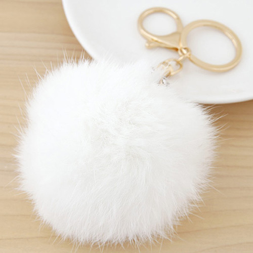 Fashion White Fur Ball Pendant Decorated Simple Design