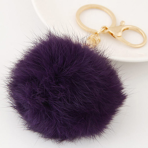 Fashion Purple Fur Ball Pendant Decorated Simple Design
